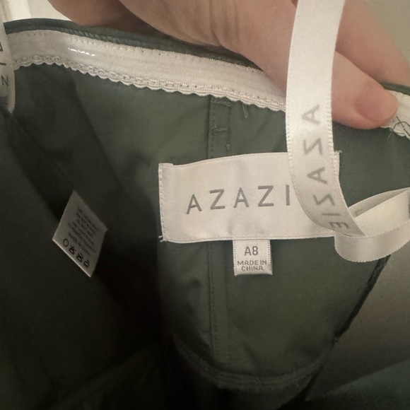 NWT Azazie Lexie Eucalyptus Green Fitted Strapless Stretch Satin Dress - Picture 14 of 16